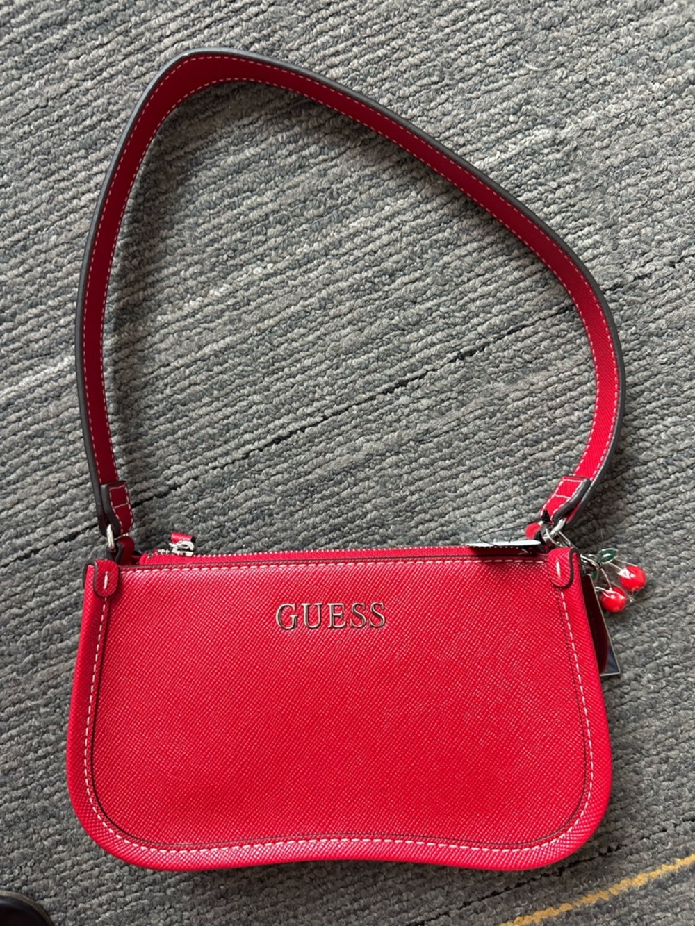 GUESS Red Shoulder Bag with Cherry Charm